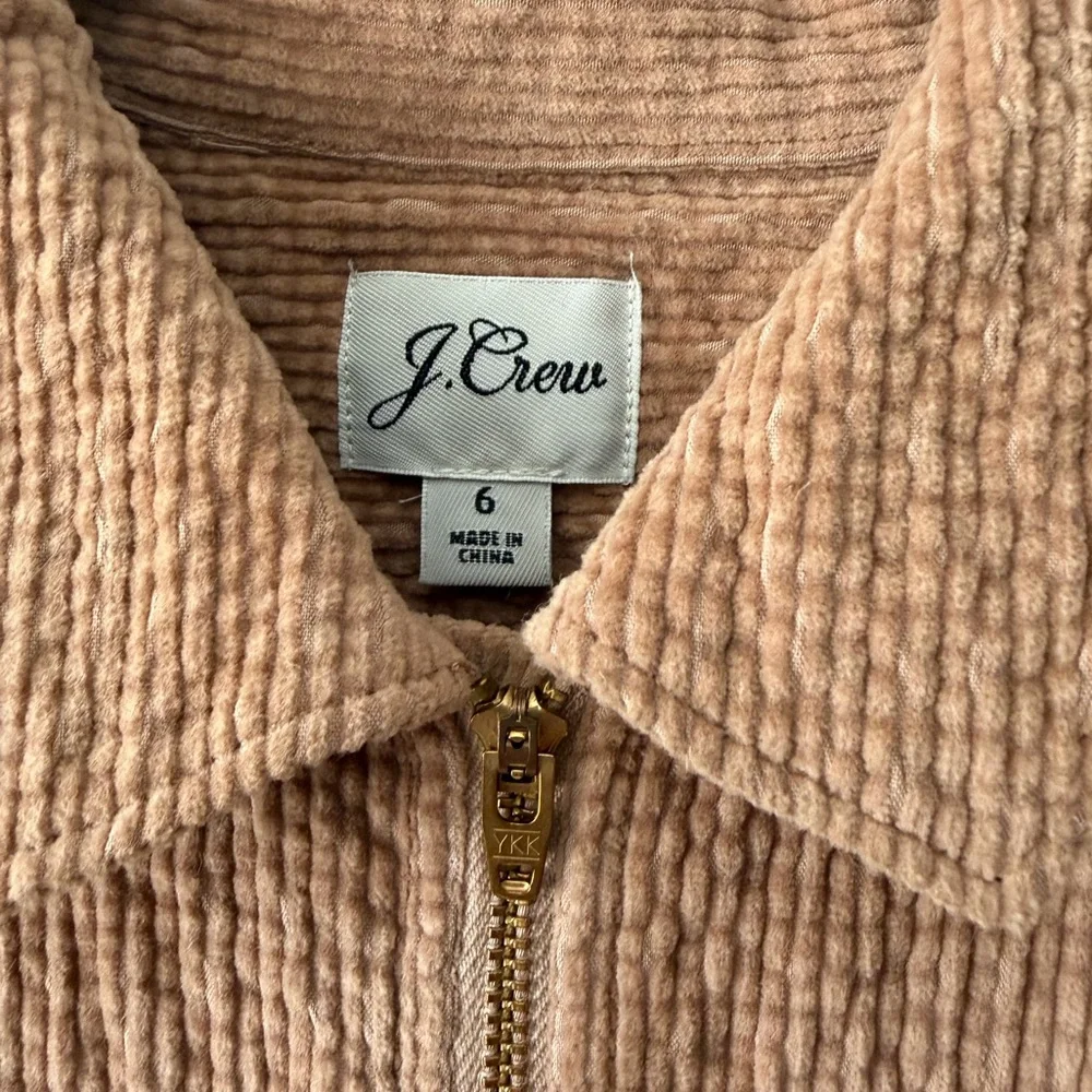 J. Crew Zip Front Cinched Waist Textured Corduroy Dress Pale Mocha Women Size 6